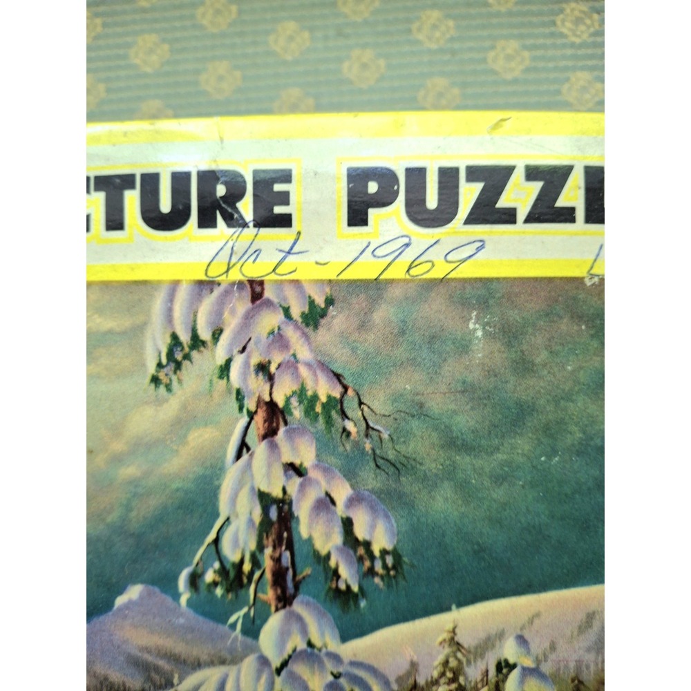 Vintage Perfect Picture Puzzle titled "Trappers Cabin" by Frederick Ogden - Picture 4 of 8